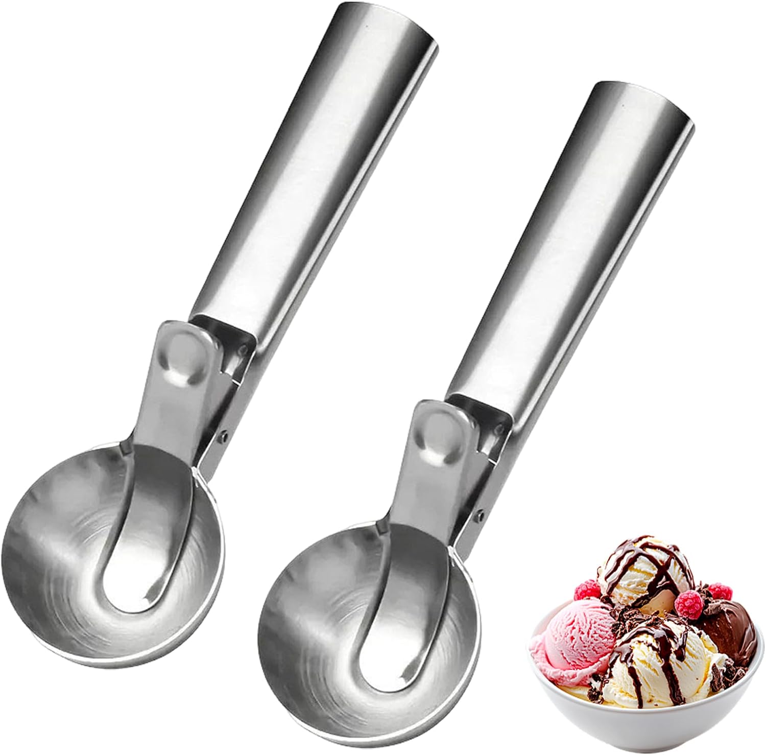 2 Teiliges Edelstahl Set Eisportionierer, GrößE: 19 X 5,8 Cm