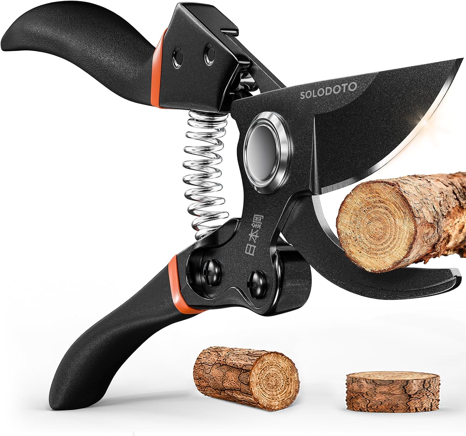 Profi Gartenschere– schärfer, Japanischer SK5-Kohlenstoffstahl, Bypass-Schneide, 25 mm Schnittdurchmesser, für trockenes, frisches Holz, Profi Rosenschere, Pflanzenschere astschere
